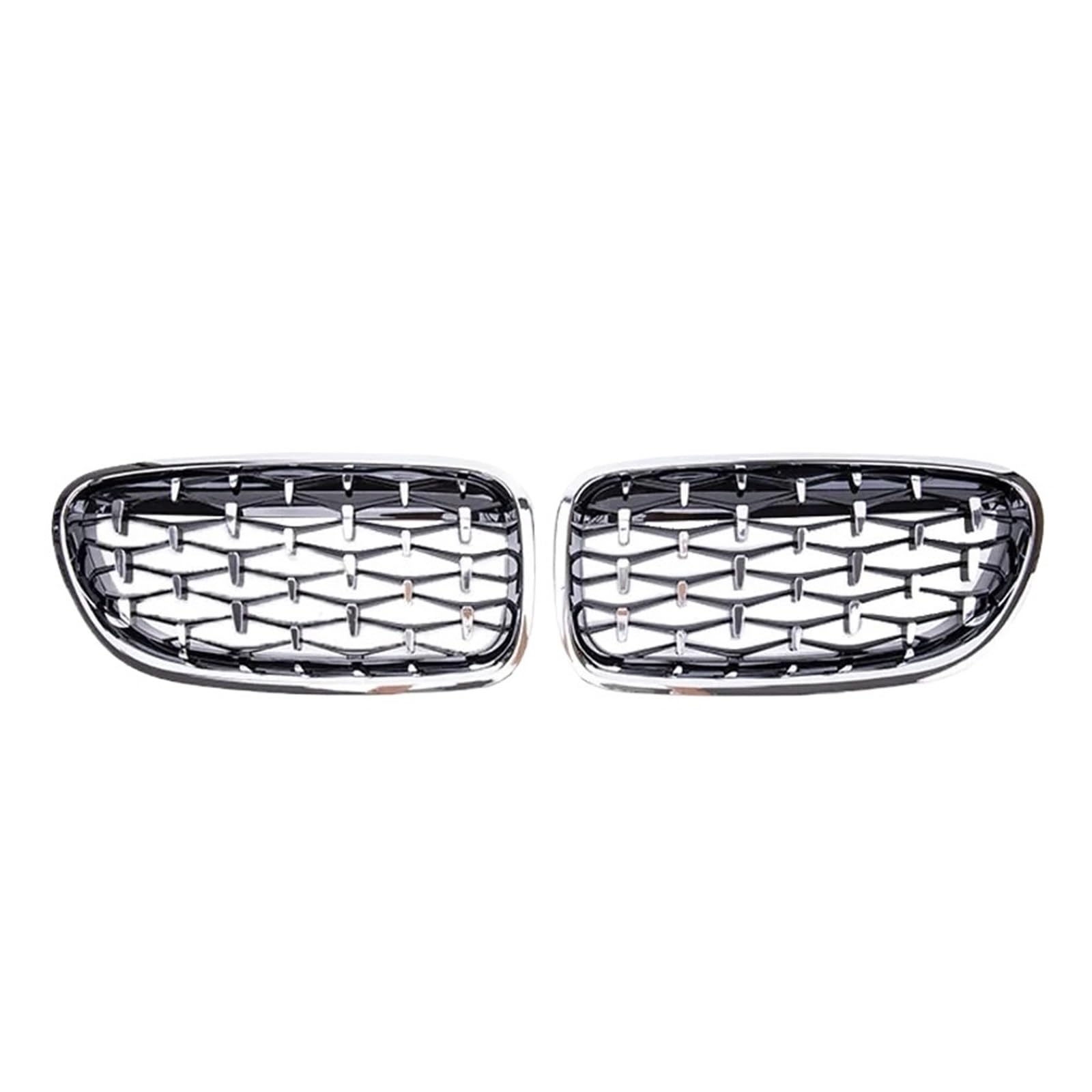 Nieren Schwarz Für 5 Series F10 F11 F18 520i 523i 528i 520d 530d 2010-2016 Auto Vorderen Stoßfänger Sport Racing Grill Gitter Diamant Niere Kühlergrill Grill Glanz Schwarz(Sliver) von PEPKWELYCB