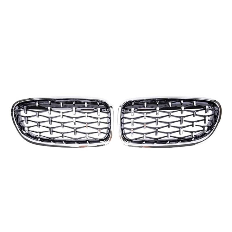 Nieren Schwarz Für 5 Series F10 F11 F18 520i 523i 528i 520d 530d 2010-2016 Auto Vorderen Stoßfänger Sport Racing Grill Gitter Diamant Niere Kühlergrill Grill Glanz Schwarz(Sliver) von PEPKWELYCB