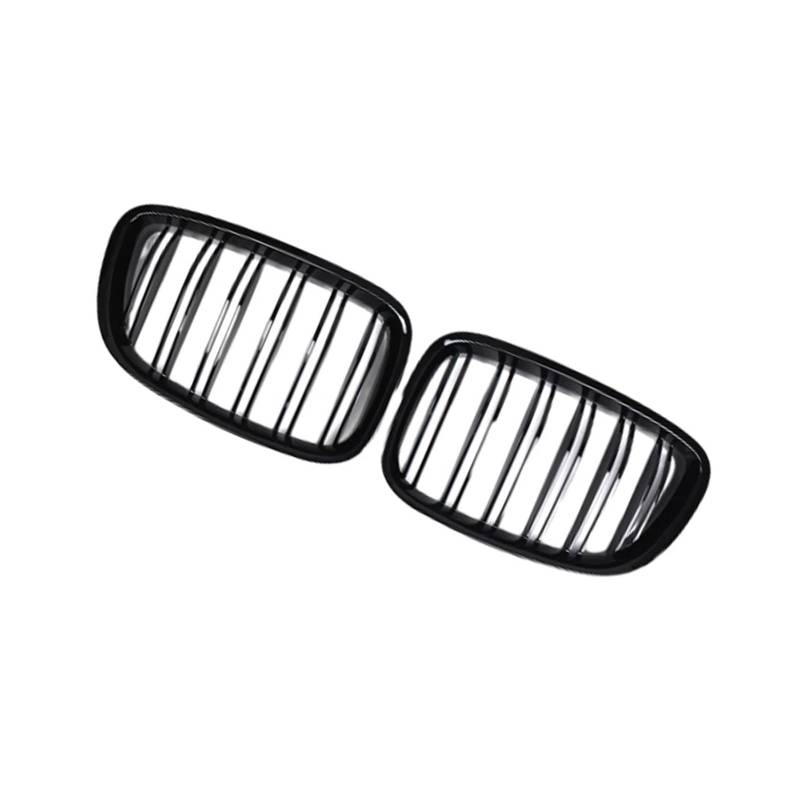 Nieren Schwarz Für 5 Series GT F07 2010 2011 2012 2013 2014 2015 2016 Auto Vorderen Stoßfänger Nierengrill Racing Grill Dual Lamellen Glänzend Schwarz Grill Glanz Schwarz(Dual Slats) von PEPKWELYCB