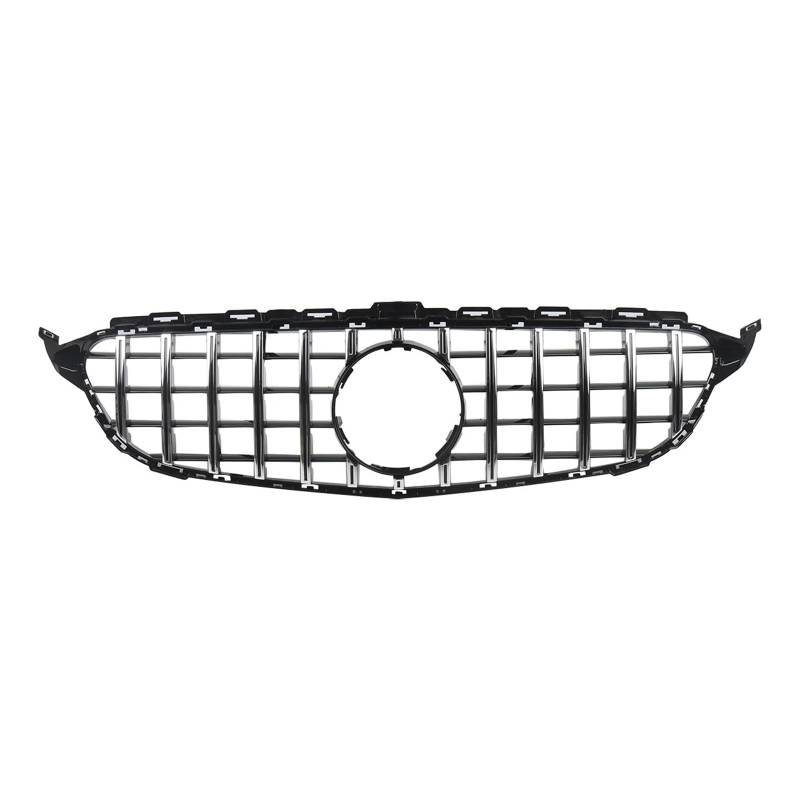 Nieren Schwarz Für Benz W205 C250 C300 2015 2016 2017 2018 GT Style Kühlergrill Racing Grill Ohne Kameraloch Chrom + Schwarz Frontstoßstangengrill Grill Glanz Schwarz von PEPKWELYCB