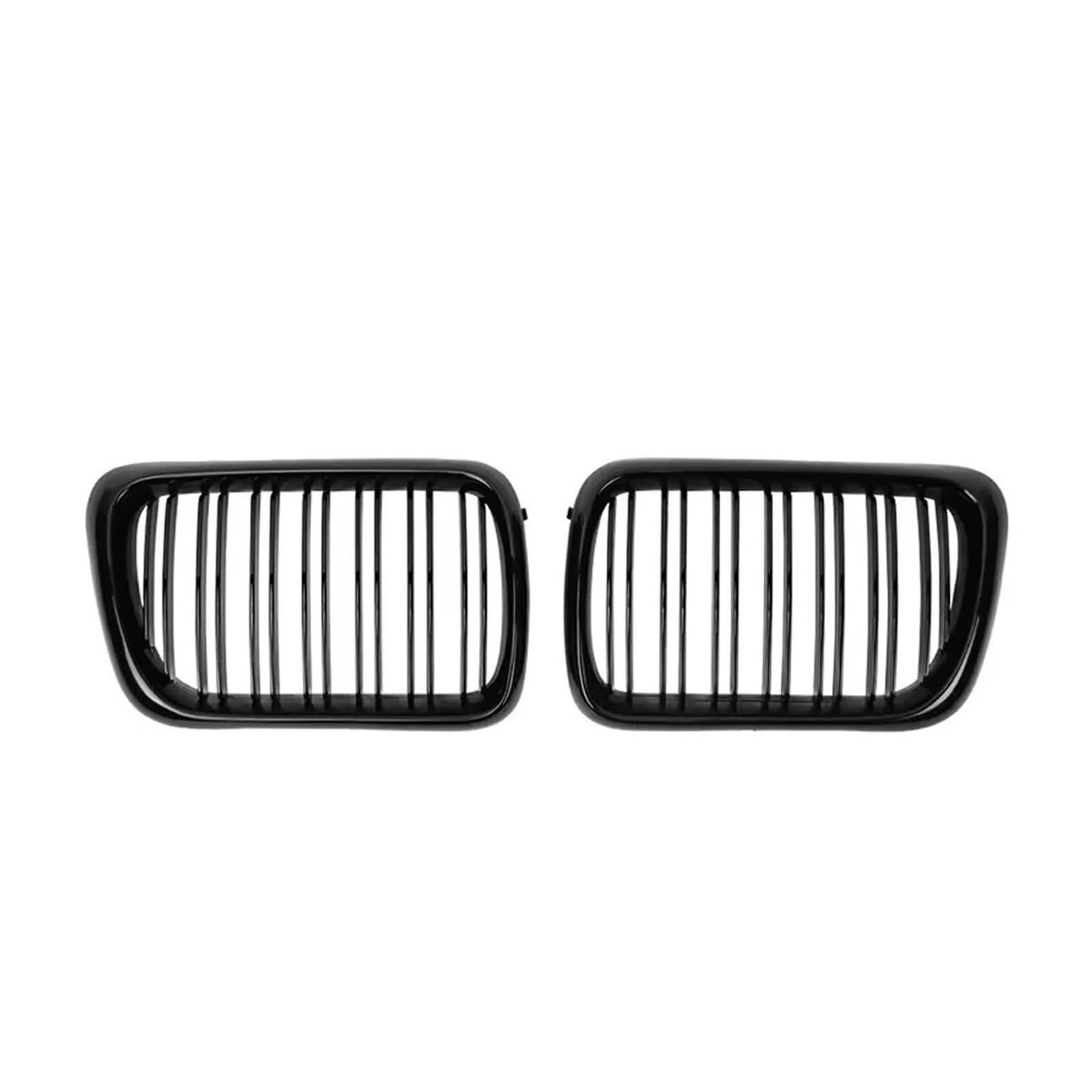 Nieren Schwarz Für E36 LCI M3 1996 1997 1998 1999 Glänzend Schwarz Doppel Lamellen Oberen Gitter 2X Doppel Linie Stil Auto Vorne Racing Kindey Gitter Grill Glanz Schwarz(Double-Glossy Black) von PEPKWELYCB