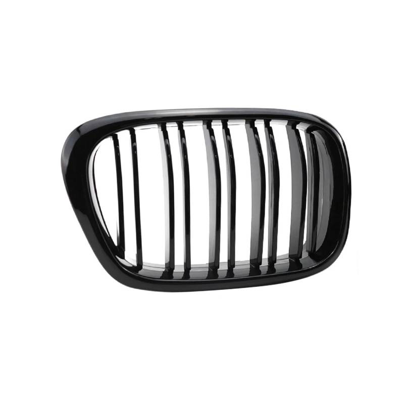 Nieren Schwarz Für E39 5 Series 525 528 530 535 Für M5 1999 2000 2001 2002 2003 2004 Autozubehör ABS Vorne Mitte Grill Haube Niere Kühlergrill Dual Line 2 Lamellen Grill Glanz Schwarz(Gloss Black) von PEPKWELYCB