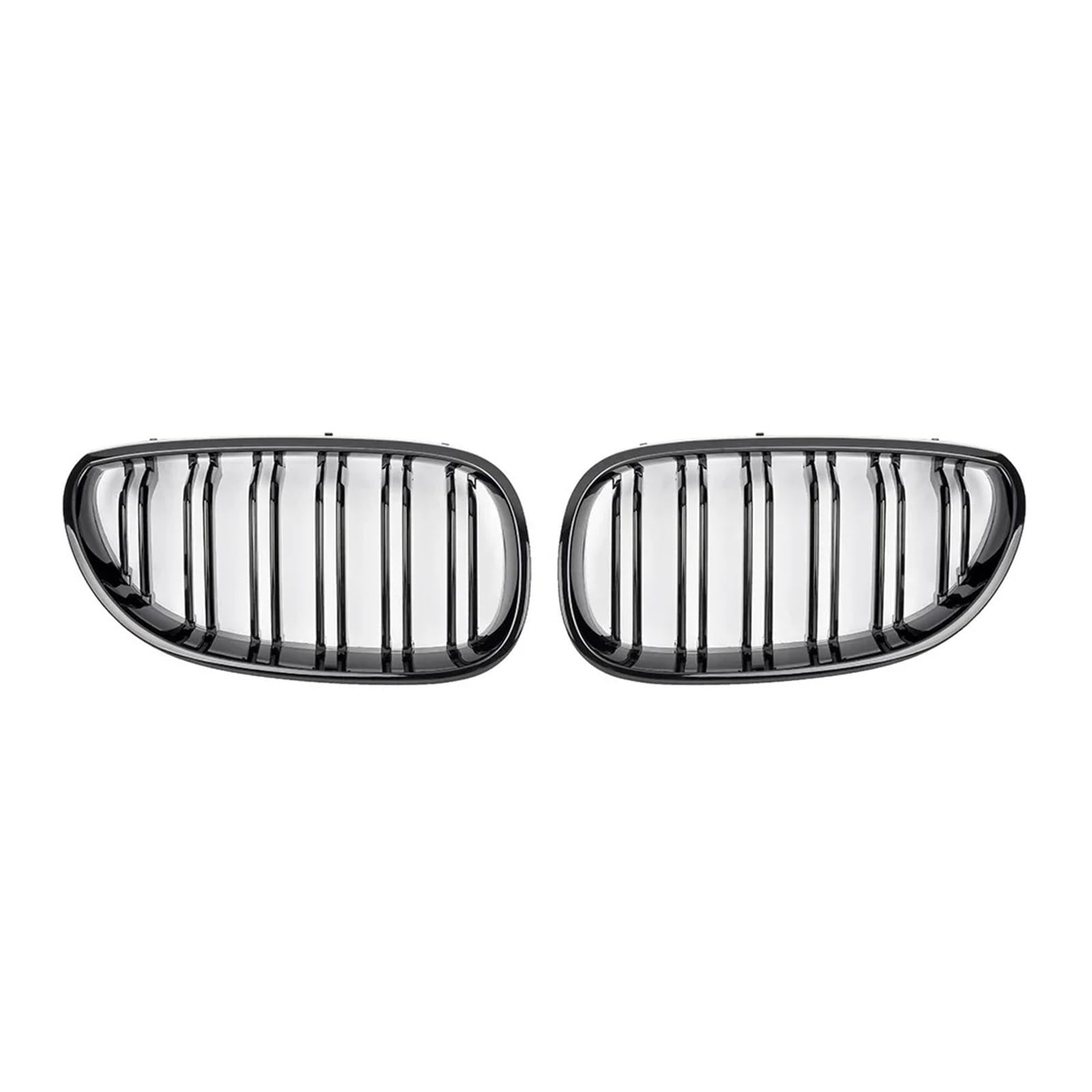 Nieren Schwarz Für E60 E61 5 Series 2003 2004 2005 2006 2007 2008 2009 Schwarz Glänzender Auto-Doppellamellen-Auto-Frontstoßstangengrill Nieren-Racing-Grill Grill Glanz Schwarz(Glossy Black) von PEPKWELYCB