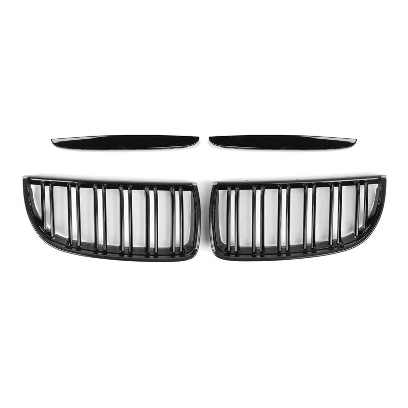 Nieren Schwarz Für E90 E91 Vor-Facelift 2005 2006 2007 2008 Renngrills Autogrill Grill Frontniere Schwarz Glänzend Doppellamellen-Haubengrill Grill Glanz Schwarz von PEPKWELYCB