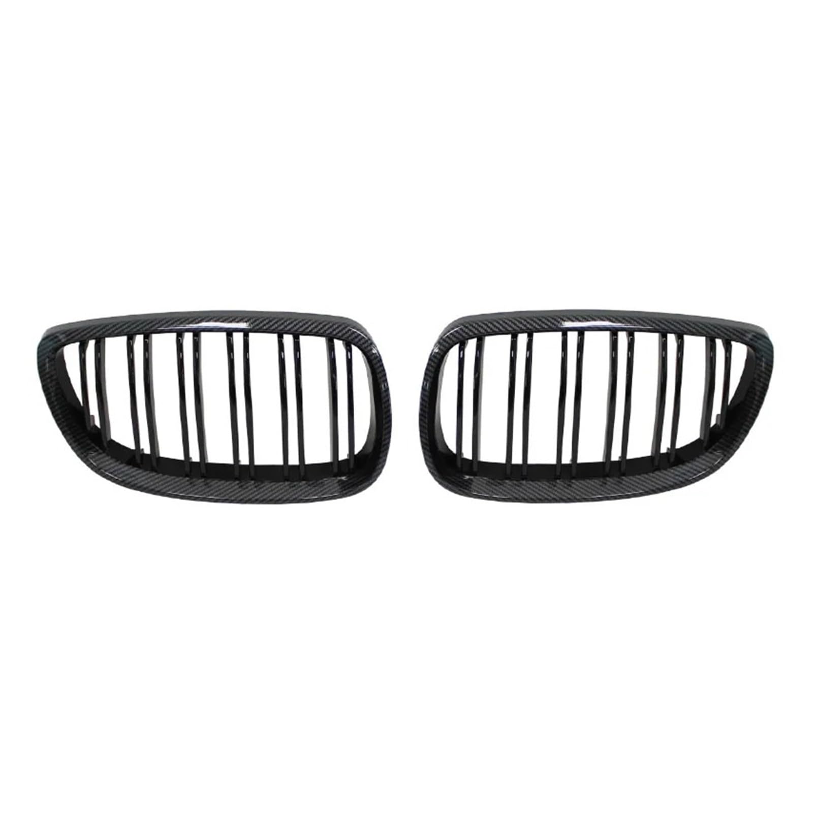 Nieren Schwarz Für E92 E93 Für M3 2006 2007 2008 2009 Frontstoßstangen-Nierengrill Schwarz Glänzend Dual Line Grille Car Styling Racing Grilles Ersatzteil Grill Glanz Schwarz(Carbon Look) von PEPKWELYCB