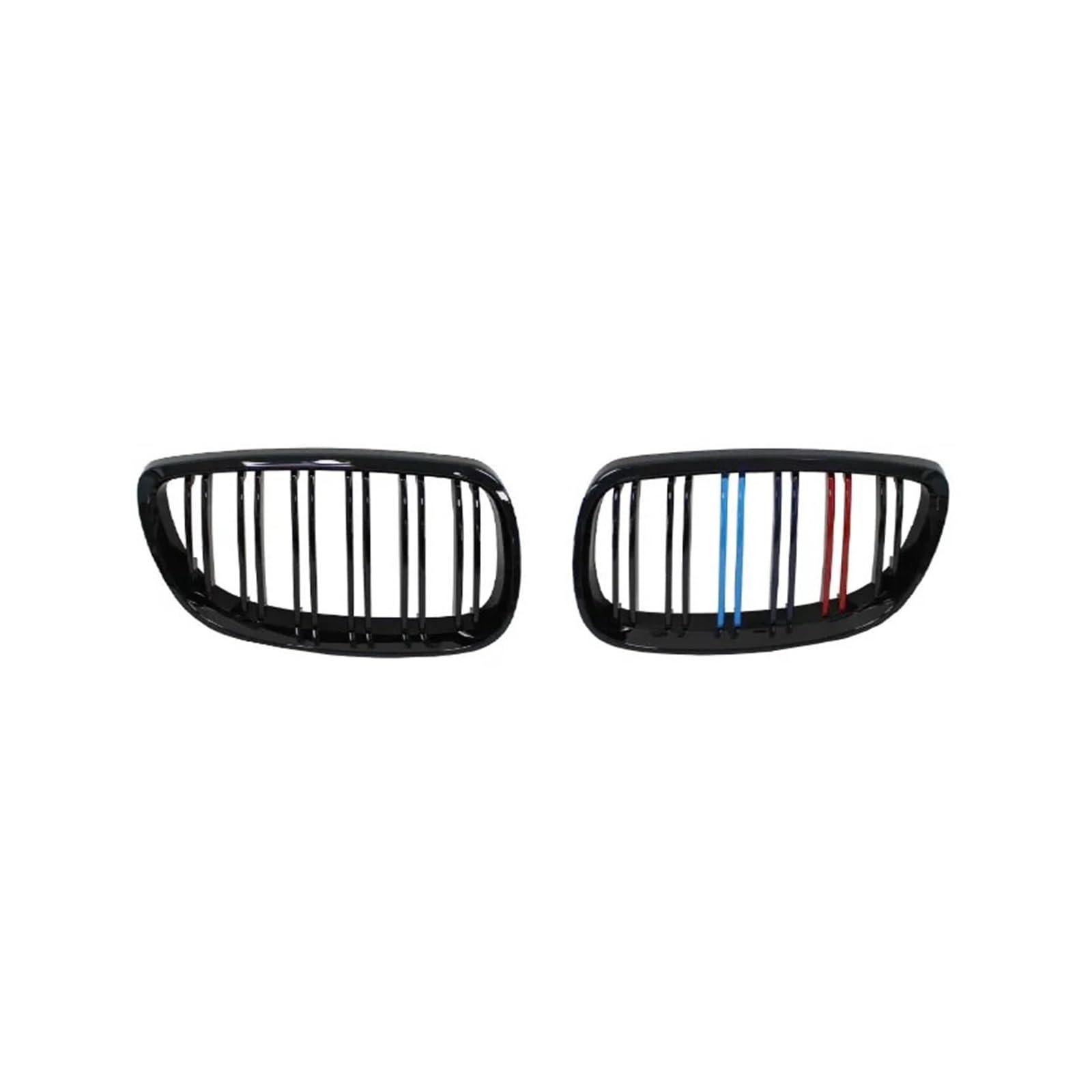 Nieren Schwarz Für E92 E93 Für M3 2006 2007 2008 2009 Frontstoßstangen-Nierengrill Schwarz Glänzend Dual Line Grille Car Styling Racing Grilles Ersatzteil Grill Glanz Schwarz(M Colour) von PEPKWELYCB