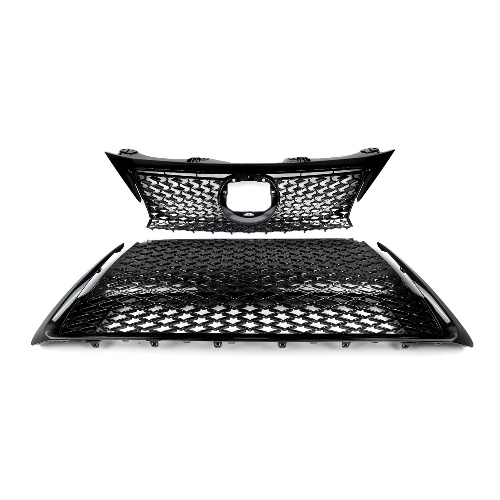 Nieren Schwarz Für Lexus CT200h 2014 2015 2016 2017 F-Sport Style Front-Kühlergitter, Glänzend Schwarz, Oberer Und Unterer Kühlergrill Grill Glanz Schwarz von PEPKWELYCB