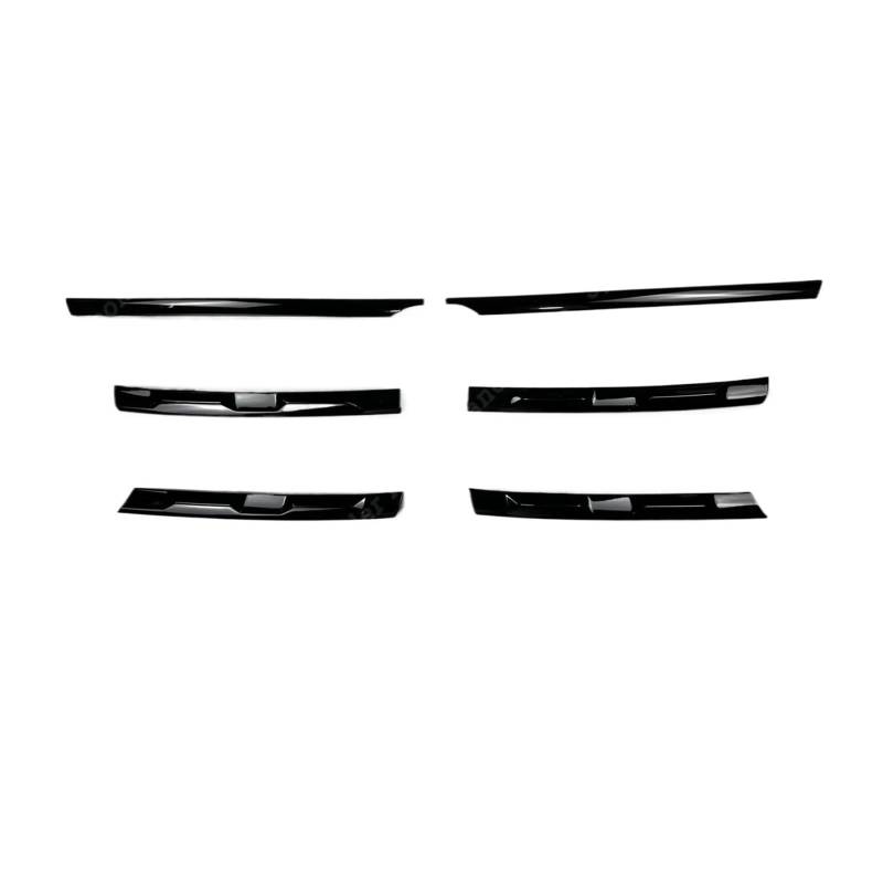 Nieren Schwarz Für VW Für Tiguan MK2 2017 2018 2019 2020 2021 Schwarz Glänzend ABS Auto Vorderen Stoßfänger Mesh Center Grille Grill Formleisten Zubehör Grill Glanz Schwarz(Grille Strips) von PEPKWELYCB