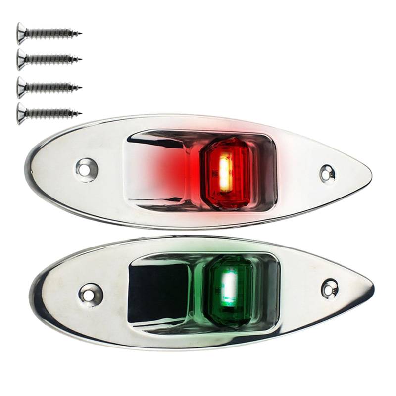 Hohe Sichtbarkeit, LED-Ponton-Navigationslichter mit langer Lebensdauer und geringem Stromverbrauch für sicheres Nachtsegeln, 2 Stück von PEPWE