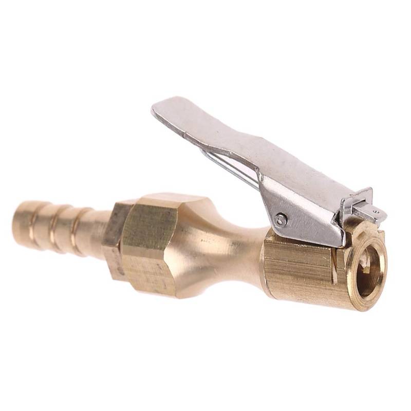 PEPWE 6,35 mm Messing-Reifenfüller, Verriegelung auf Luftspannfutter, Luftkompressor-Pumpen-Adapter mit 8 mm Widerhaken-Anschluss, Zubehör für Auto von PEPWE