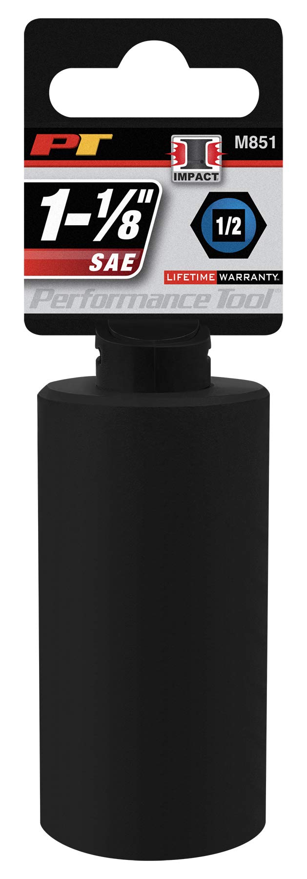 Performance Tool M851 1/2-Zoll-Antrieb, 6-Kant-Schlag-Stecknuss, 1-1/8 Zoll für schwere Anwendungen mit verbessertem Griff und Haltbarkeit von PERFORMANCE TOOL