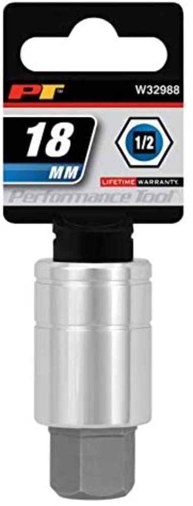 PERFORMANCE TOOL W32988 1/2-Zoll-Sechskant-Bit-Stecknuss, 18 mm PERFORMANCE TOOL W32988 1/2-Zoll-Sechskant-Bit-Stecknuss, 18 mm von PERFORMANCE TOOL