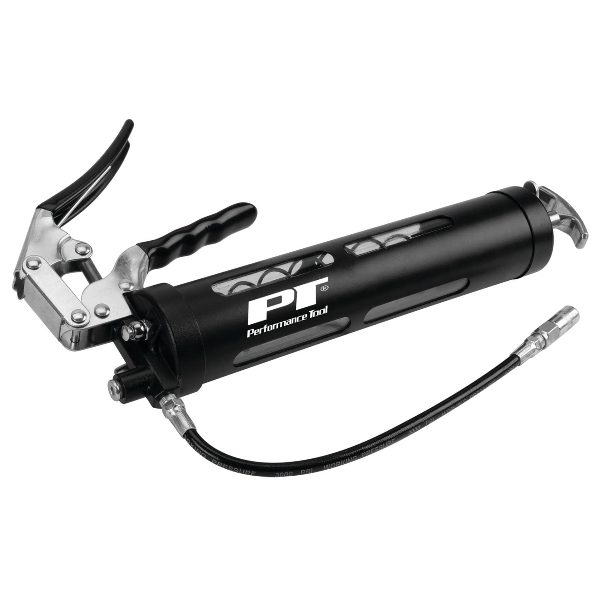 PERFORMANCE TOOL W54294 Clear View Pistole Action Manuelle Fettpresse mit 30,5 cm Wischschlauch und Kupplung von PERFORMANCE TOOL
