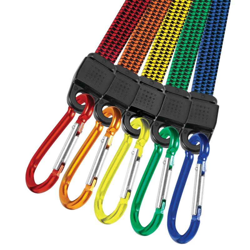 Performance Tool W1449 Flachkarabiner, Bungee-Seil, 5 Stück von PERFORMANCE TOOL