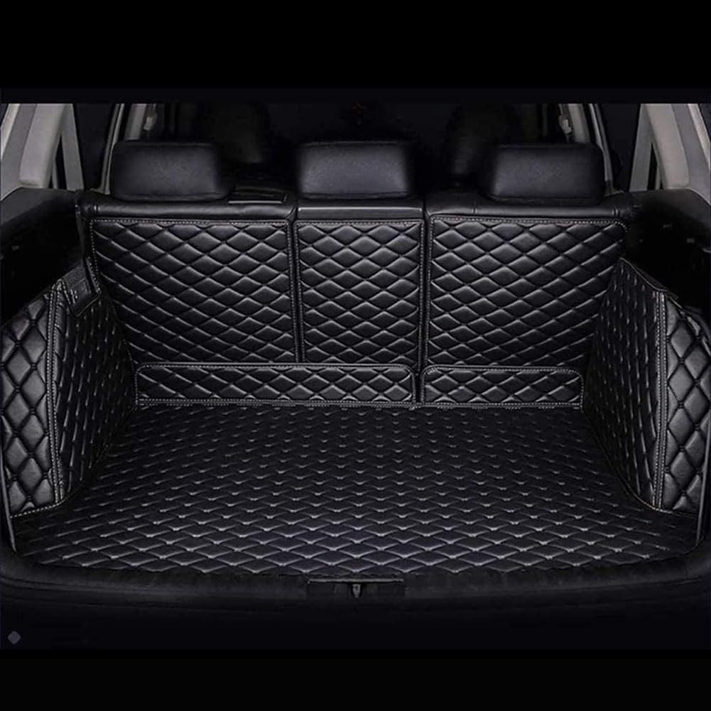 Auto Leder VollstäNdige Einkreisung Kofferraummatte für Maz-da CX-5 2017-2023, Kofferraum Schutzmatte Kofferraumwanne Zubehör,A/Black von PERTID