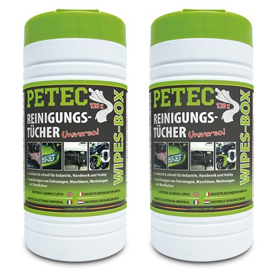 Petec 2x 120 Reinigungstücher - Wipes Box von PETEC