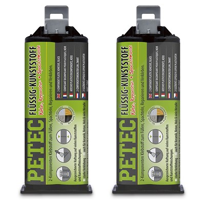 Petec 2x 50 ml Flüssig-Kunststoff / Klebe-, Reparatur- + Spachtelmasse [Hersteller-Nr. 98355] von PETEC