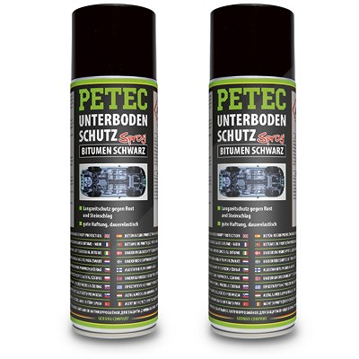 Petec 2x 500 ml Unterbodenschutz Bitumen schwarz [Hersteller-Nr. 73150] von PETEC