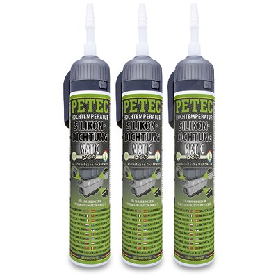 Petec 3x 200 ml Hochtemperatur-Silikondichtung dauerelastisch [Hersteller-Nr. 97920] von PETEC