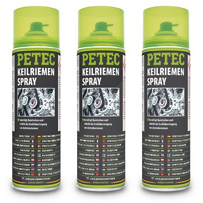 Petec 3x 500 ml Keilriemen Spray [Hersteller-Nr. 70460] von PETEC