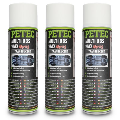 Petec 3x 500 ml Multi UBS Wax translucent [Hersteller-Nr. 73450] von PETEC