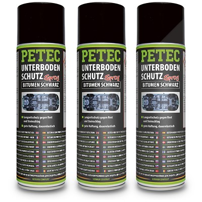 Petec 3x 500 ml Unterbodenschutz Bitumen schwarz [Hersteller-Nr. 73150] von PETEC