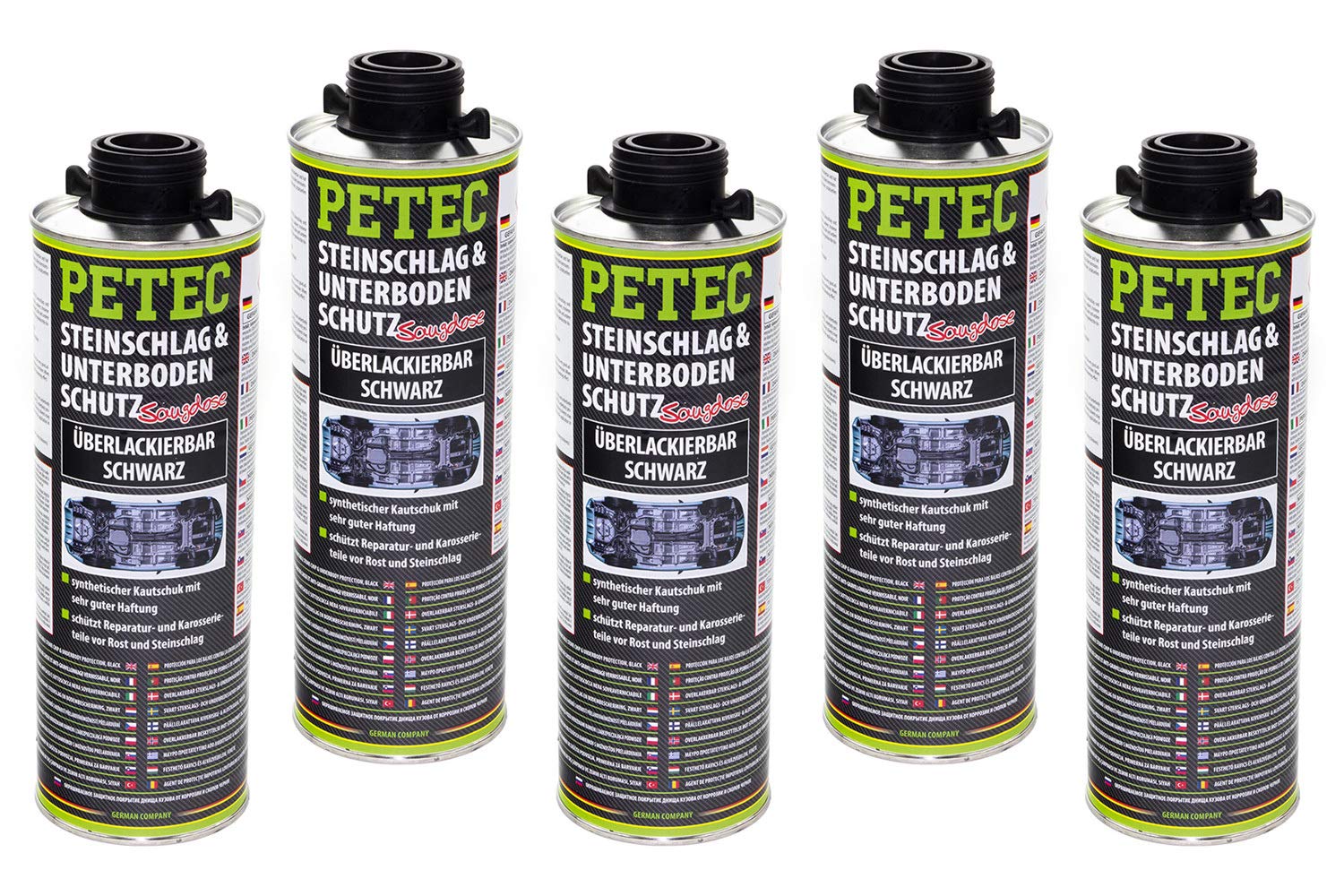 5 x PETEC 1L Steinschlag & Unterbodenschutz Saugdose Schwarz überlackierbar 5 x PETEC 1L Steinschlag & Unterbodenschutz Saugdose Schwarz überlackierbar von PETEC