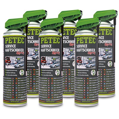 Petec 6x 500 ml Service-Haftschmier-Spray von PETEC