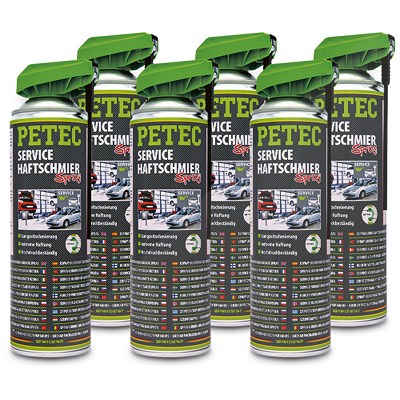 Petec 6x 500 ml Service-Haftschmier-Spray von PETEC