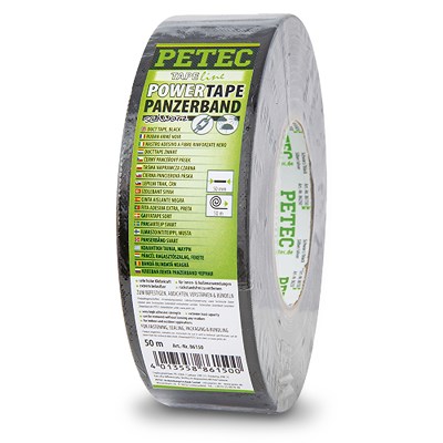 Petec POWER Tape, Panzerband 50 m x 50 mm schwarz von PETEC