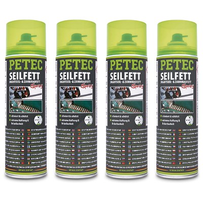 Petec 4x 500 ml Seilfett, Drahtseil- & Zahnradfett Spray Petec 4x 500 ml Seilfett, Drahtseil- & Zahnradfett Spray von PETEC