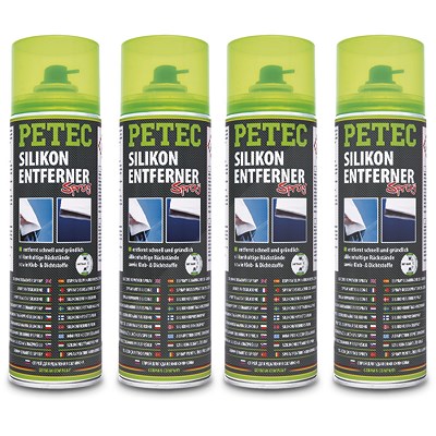 Petec 4x 500 ml Silikonentferner Spray von PETEC