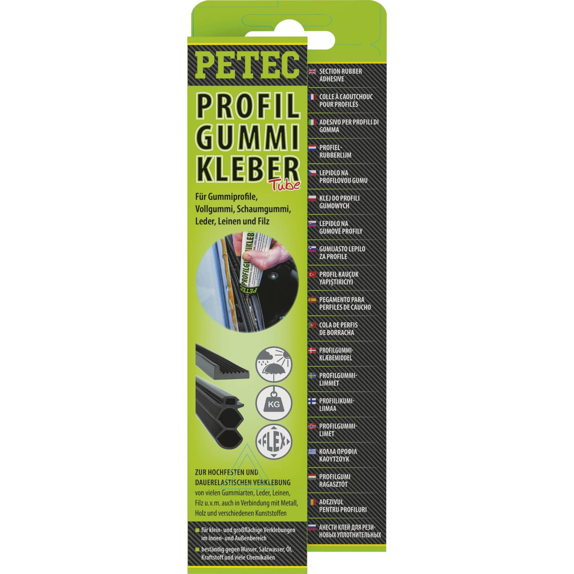 Petec 93870 Profilgummikleber gelb-transparent, 70 ml von PETEC
