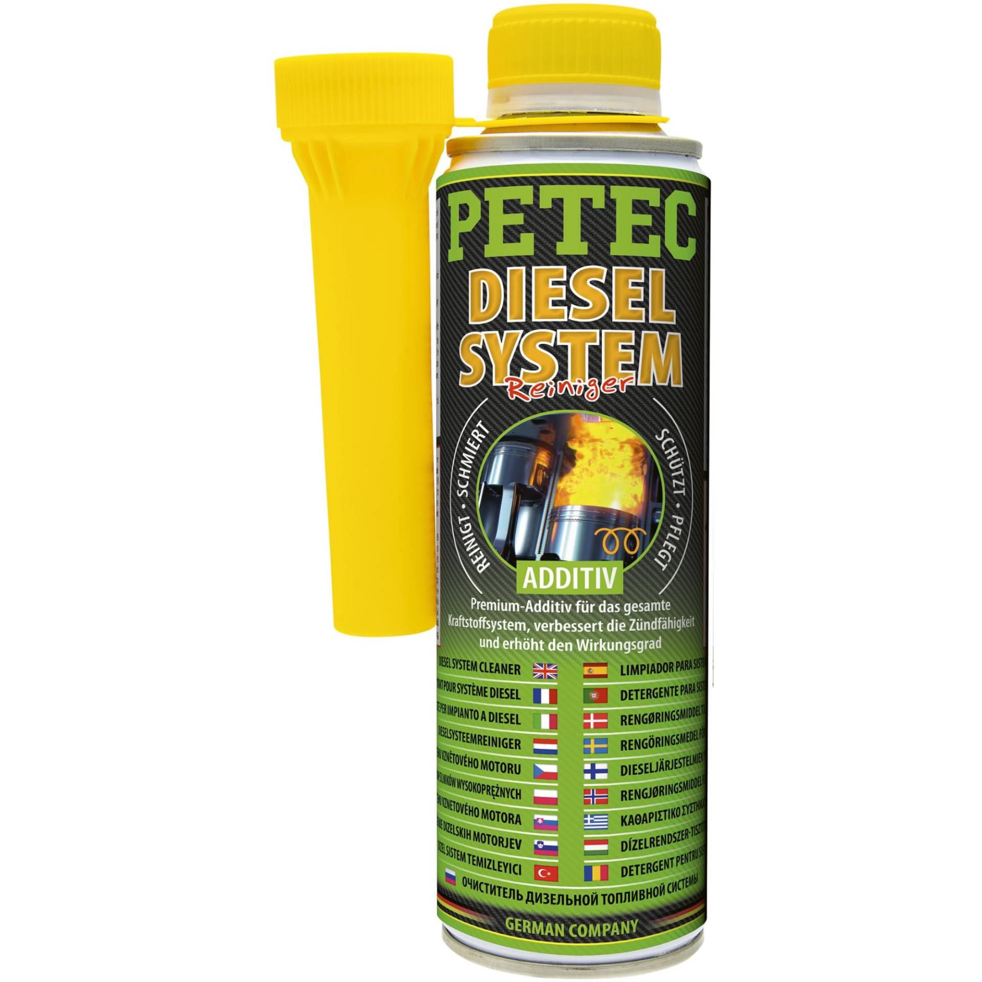 Petec Dieselsystem-Reiniger zum Lösen von Verschmutzungen & Verharzungen sowie zum Reinigen des Kraftstoffsystems bei Dieselmotoren, 300 ml von PETEC