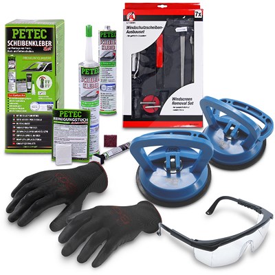 Petec Scheibenkleber-Set inkl 2x 310ml Kartusche+Windschutzscheiben-Aus [Hersteller-Nr. 40668713] von PETEC