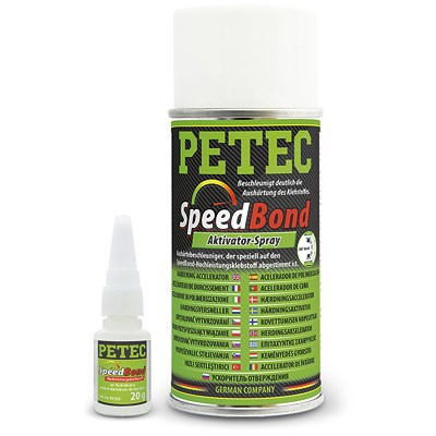 Petec SpeedBond Set Hochleistungsklebstoff + 150 ml Aktivator-Spray von PETEC