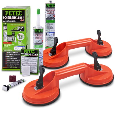 Petec Scheibenkleber-Set inkl 2x 310ml Kartusche+2x Gummi Doppelsauger [Hersteller-Nr. 40668718] von PETEC