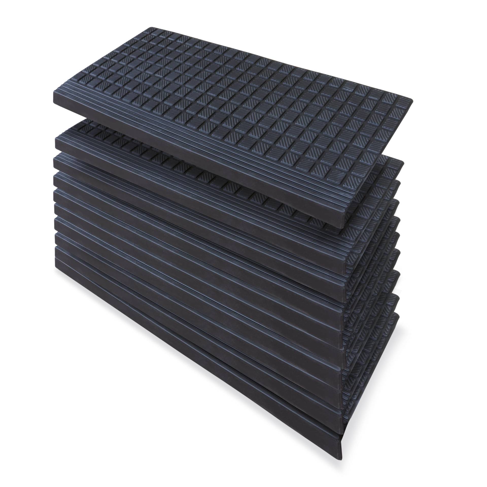 PETEX 10x Stufenmatte/Treppenmatte mit Winkelkante aus Gummi für innen und außen, 64,5 x 25 cm, selbstklebend, rutschfest von PETEX