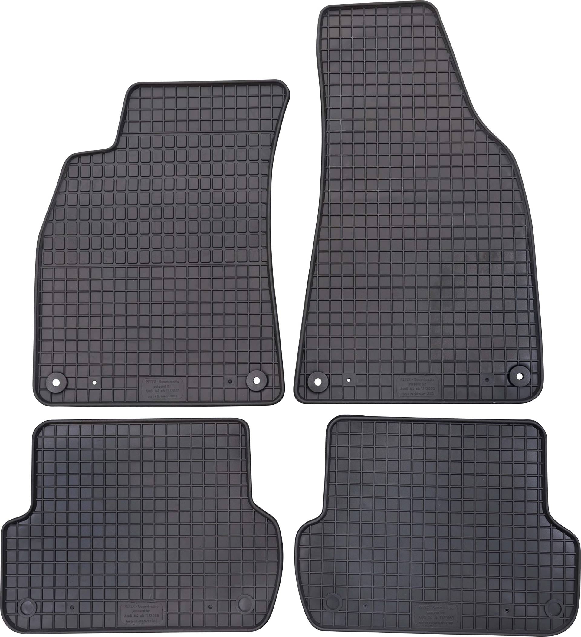 PETEX Gummimatten passend für A4 ab 11/2000-10/2007 / A4 Avant ab 09/2001-04/2008 Fußmatten schwarz 4-teilig PETEX Gummimatten passend für A4 ab 11/2000-10/2007 / A4 Avant ab 09/2001-04/2008 Fußmatten schwarz 4-teilig von PETEX