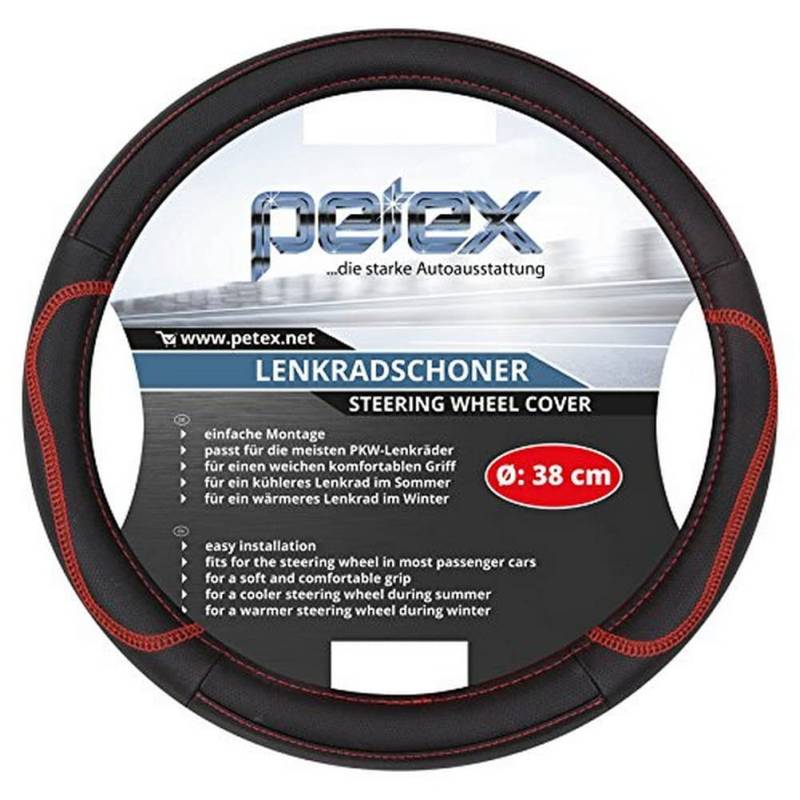 PETEX 433110212 Lenkradschoner, Durchmesser 38 cm, TPE-Ring, Design 1102, Rot, M von PETEX