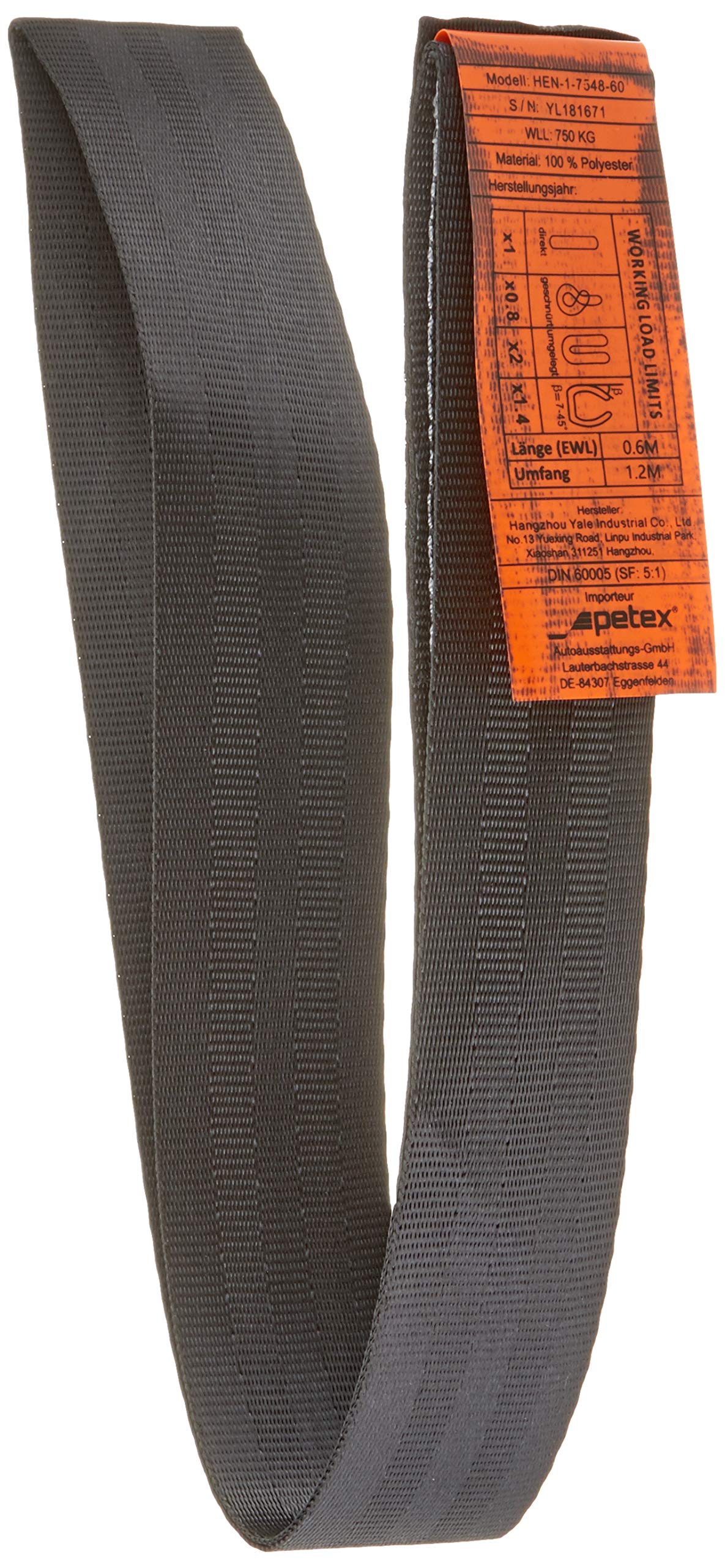 PETEX 47101004 Einweg-Hebeband WLL 750 kg, Länge 0.6 m, Umfang 1.2 m, Breite 48 mm, Schwarz PETEX 47101004 Einweg-Hebeband WLL 750 kg, Länge 0.6 m, Umfang 1.2 m, Breite 48 mm, Schwarz von PETEX