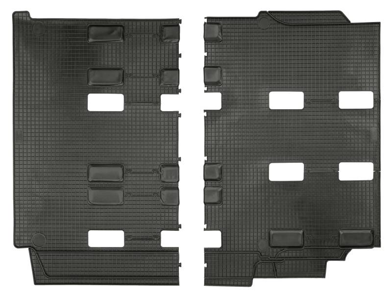 PETEX Gummimatten passend für T5 Caravelle / Eurovan / Kombi / Shuttle ab 2005 / T6 Caravelle / Eurovan / Kombi / Shuttle ab 2015 kurzer und langer Radstand Fahrgastraum Fußmatten schwarz 2-teilig von PETEX