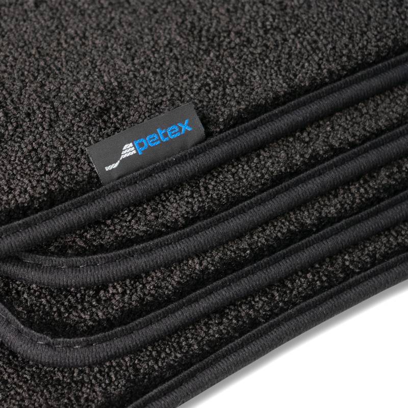 PETEX Auto Fussmatten Passform für Ford Transit Connect 2-Sitzer ab 05/2022, Autoteppich Set in Velours - Pluto, 2-teilig, schwarz von PETEX