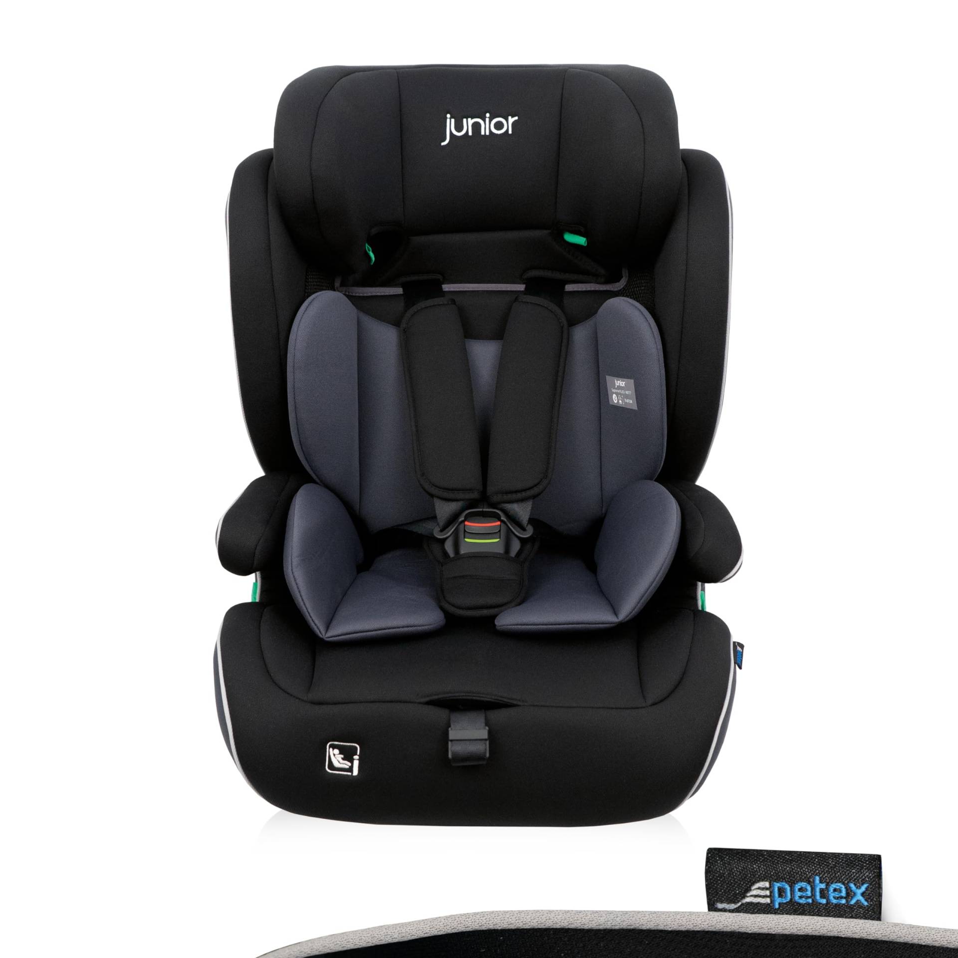 PETEX Auto-Kindersitz mit ISOFIX - Supreme Plus i-Size Norm nach ECE R129 für Kinder von ca. 76-150 cm, höhenverstellbarer Kinderautositz in schwarz, 1 Stück PETEX Auto-Kindersitz mit ISOFIX - Supreme Plus i-Size Norm nach ECE R129 für Kinder von ca. 76-150 cm, höhenverstellbarer Kinderautositz in schwarz, 1 Stück von PETEX