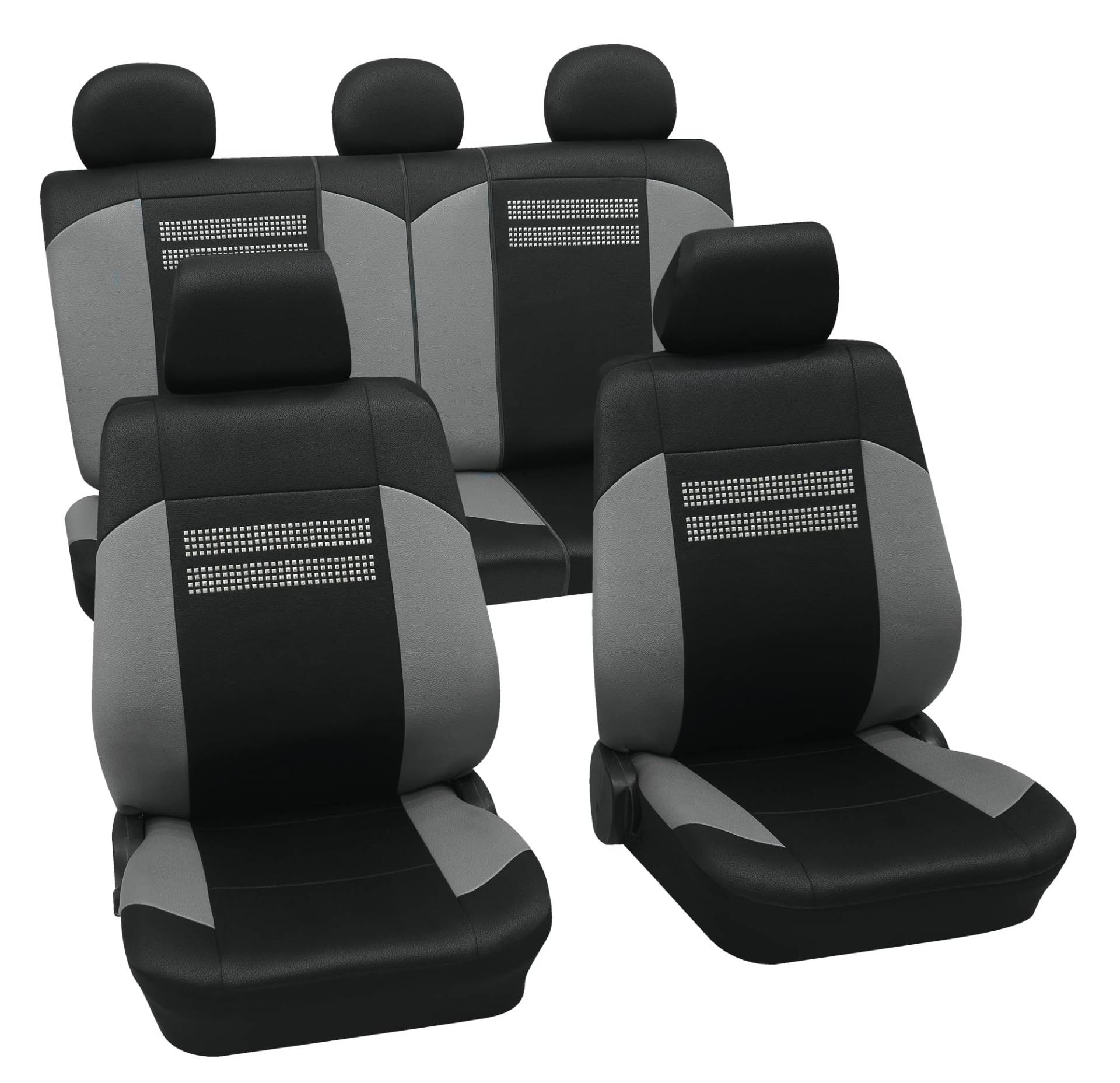 PETEX Auto Sitzbezüge Universal Komplett Set 15-teilig - Fashion grau, Eco Class mit SAB 2 Vario Plus PETEX Auto Sitzbezüge Universal Komplett Set 15-teilig - Fashion grau, Eco Class mit SAB 2 Vario Plus von PETEX