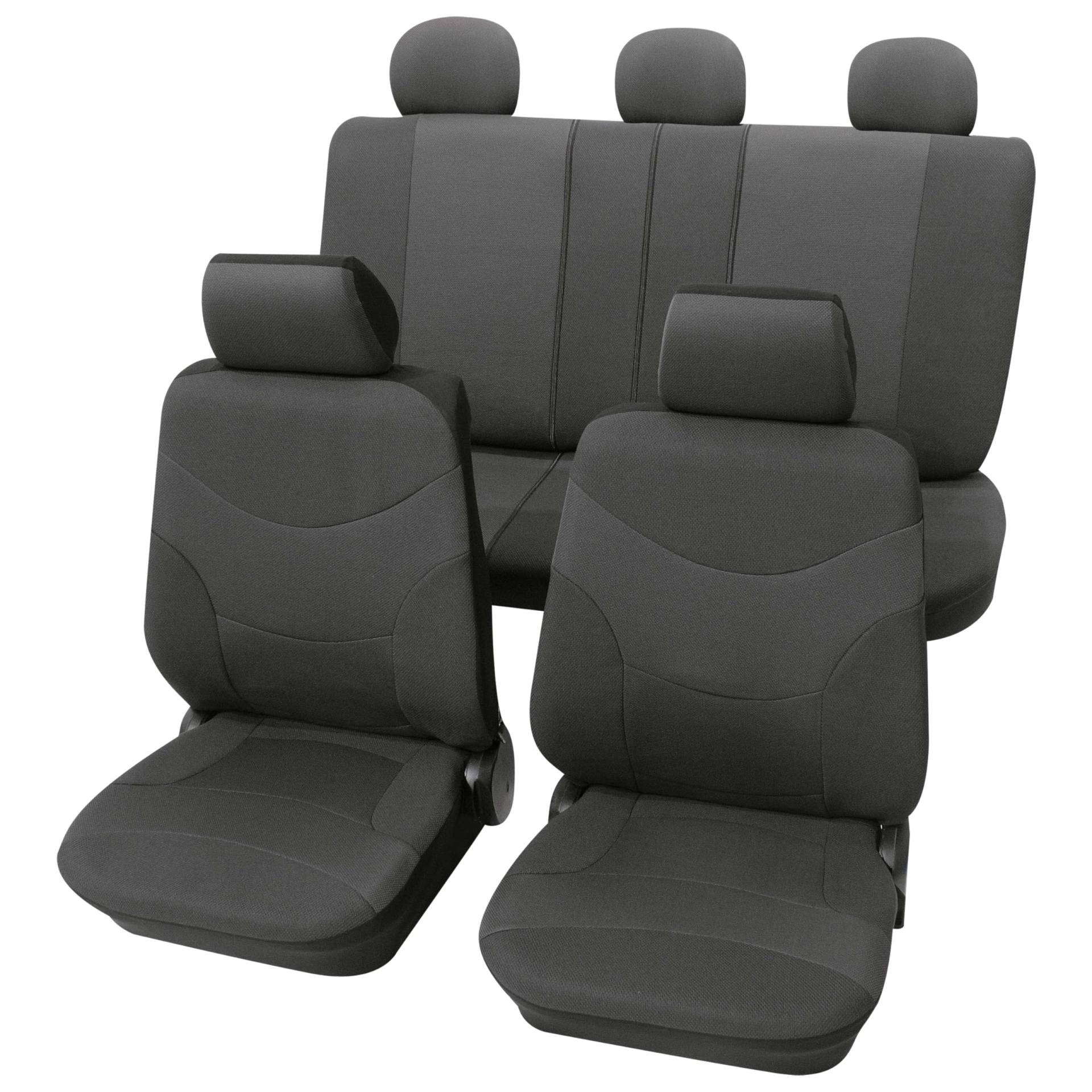 PETEX Auto Sitzbezüge Universal Komplett Set 17-teilig - Vesuv anthrazit, Eco Class mit SAB 1 Vario Plus von PETEX