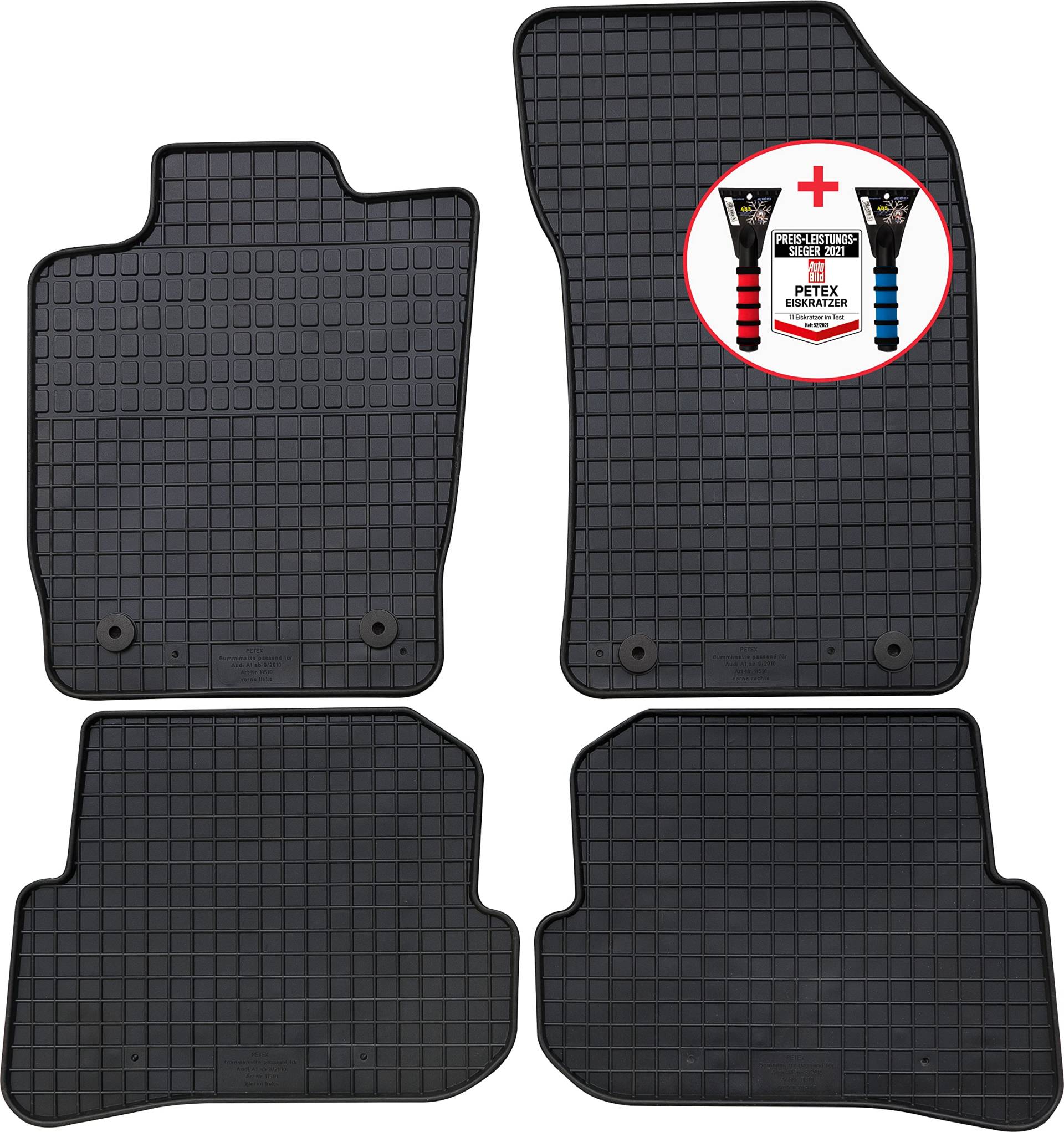 PETEX Gummimatten Premium 4-TLG schwarz + Eiskratzer Auto Bild Test 52/2021 PETEX Gummimatten Premium 4-TLG schwarz + Eiskratzer Auto Bild Test 52/2021 von PETEX