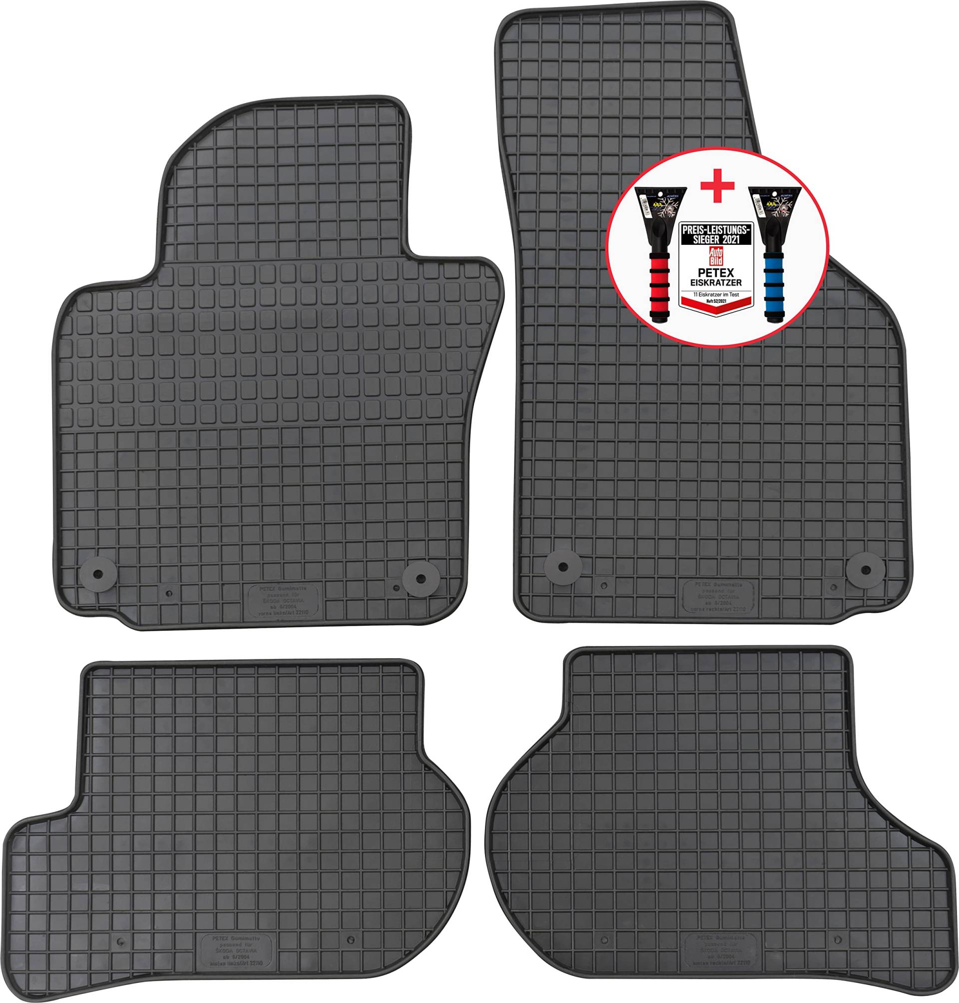 PETEX Gummimatten Premium 4-TLG schwarz + Eiskratzer Auto Bild Test 52/2021 PETEX Gummimatten Premium 4-TLG schwarz + Eiskratzer Auto Bild Test 52/2021 von PETEX