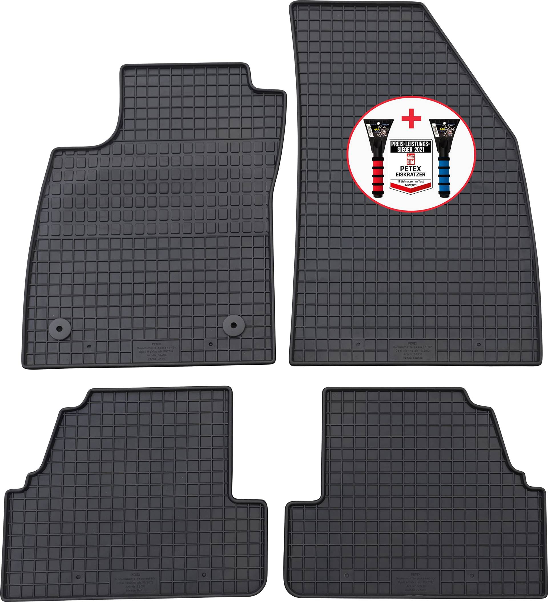 PETEX Gummimatten Premium 4-TLG schwarz + Eiskratzer Auto Bild Test 52/2021 PETEX Gummimatten Premium 4-TLG schwarz + Eiskratzer Auto Bild Test 52/2021 von PETEX