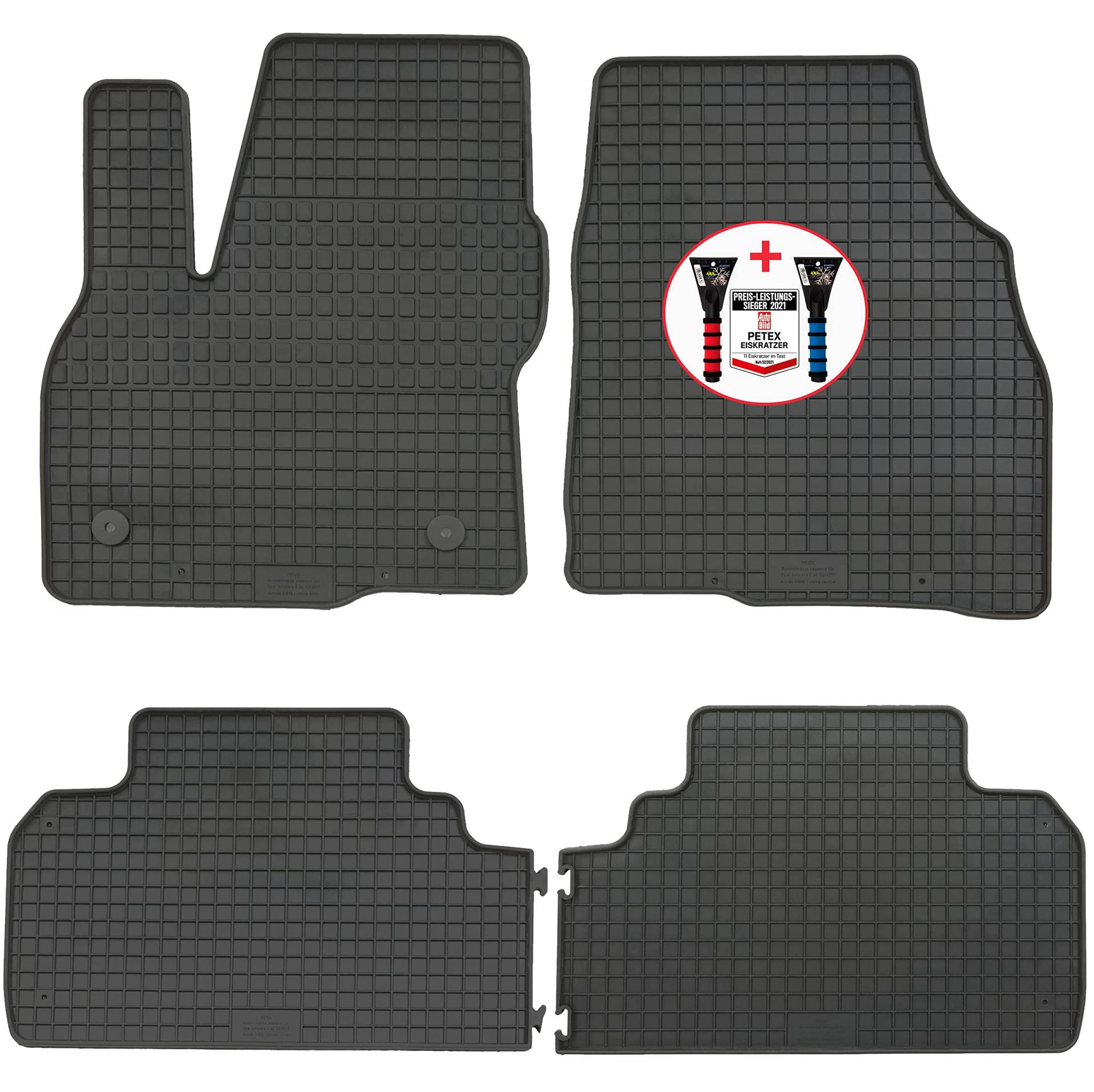PETEX Gummimatten Premium 4-TLG schwarz + Eiskratzer Auto Bild Test 52/2021 PETEX Gummimatten Premium 4-TLG schwarz + Eiskratzer Auto Bild Test 52/2021 von PETEX